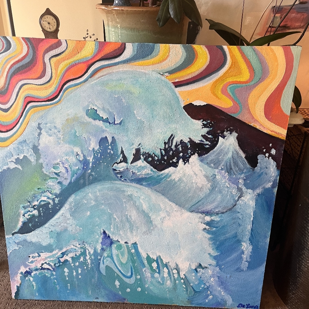 Abstract Ocean Wave Canvas Art